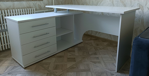 Компьютерный стол КСТ-109П правый дуб сонома / белый фото покупателя 43