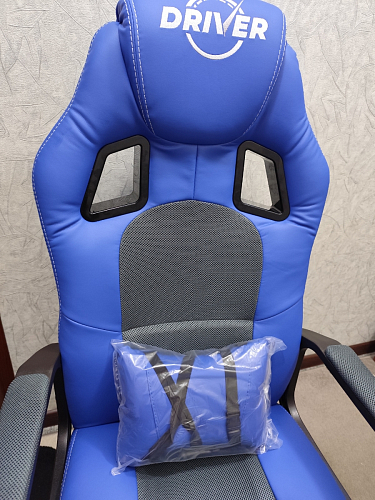 Компьютерное кресло Driver/Драйвер кожзам черный / ткань черный фото покупателя 161