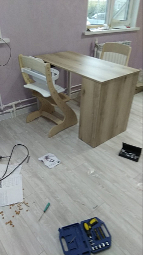 Письменный стол Битти Лофт 116х60х75 дуб вотан / черный матовый фото покупателя 13