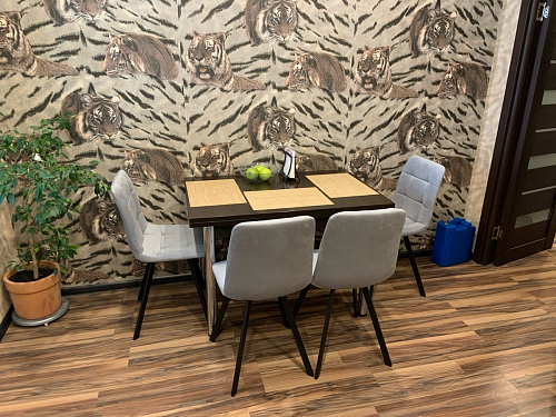 Стул на металлокаркасе Чилли синяя ткань / белый фото покупателя 739