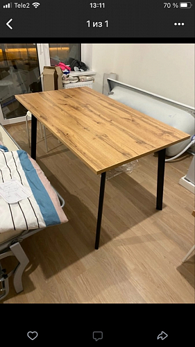 Стол Тринити Лофт 140 25 мм дуб делано темный / белый фото покупателя 33