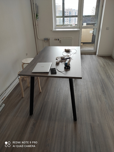 Стол Тринити Лофт 120 32 мм бетон / черный матовый фото покупателя 570