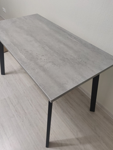 Стол Тринити Лофт 120 32 мм бетон / черный матовый фото покупателя 111