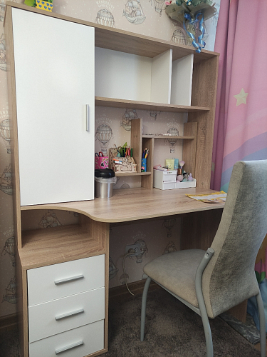 Стол компьютерный КСТ-16 бетон / белый фото покупателя 119