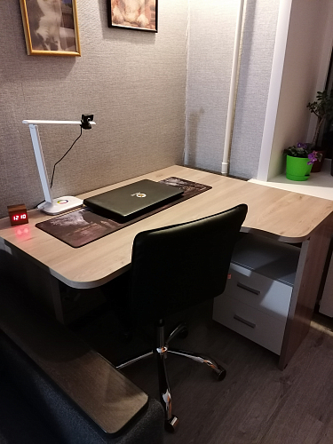 Письменный стол Беланта-Угл 130 БЕ правый белый фото покупателя 1