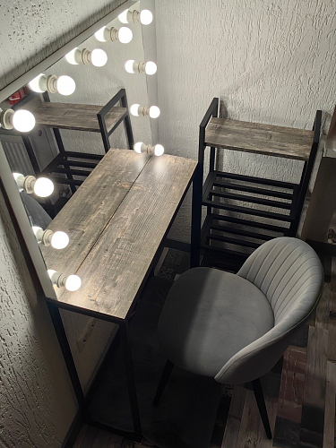 Стул на металлокаркасе Gabi 1 light blue / black / gold фото покупателя 292