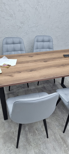 Деревянный стол Лота Лофт 140х80 черный матовый / бетон светлый фото покупателя 72