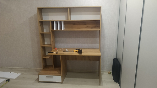 Письменный стол Лайт 03.243 дуб золотой (craft) / белый премиум фото покупателя 101