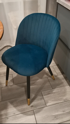 Стул на металлокаркасе Gabi 1 line light blue / black фото покупателя 35