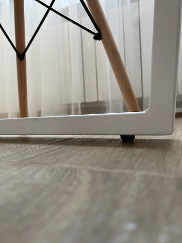 Деревянный стол Барон О 200 х 90 белая пленка шагрень / черный фото покупателя 6