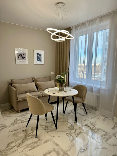 Стул на металлокаркасе Gabi 1 light blue / black / gold фото покупателя 652