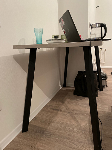 Стол Тринити Лофт 120 32 мм дуб галифакс табако / черный матовый фото покупателя 60