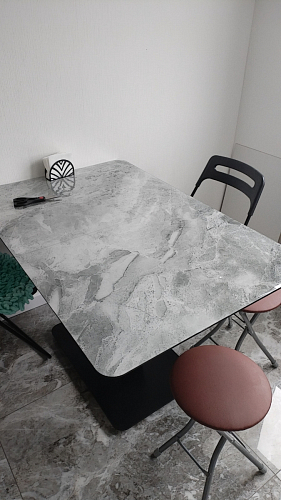 Стол на тумбе Бугун обсидиан / черный фото покупателя 42