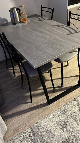 Деревянный стол Лота Лофт 140х80 черный матовый / бетон светлый фото покупателя 513