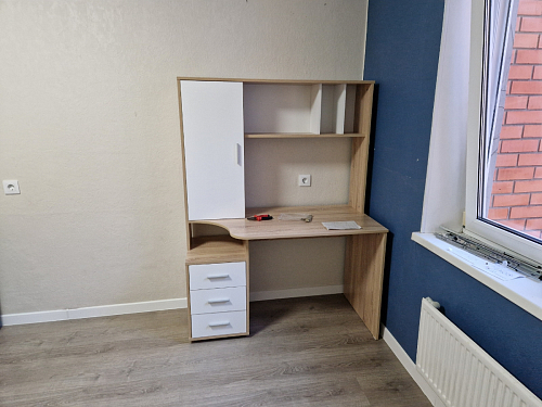 Стол компьютерный КСТ-16 бетон / белый фото покупателя 112