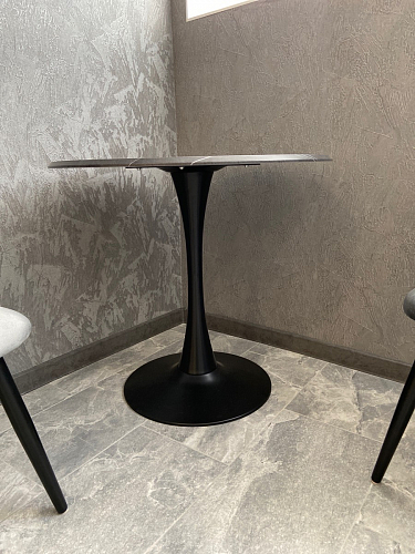 Стол Тулип 80х73 мрамор черный / белый фото покупателя 23