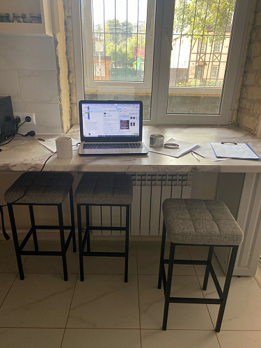 Барный стул Лофт катания лаванда / белый матовый фото покупателя 258