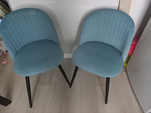 Стул на металлокаркасе Gabi 1 light blue / black / gold фото покупателя 400