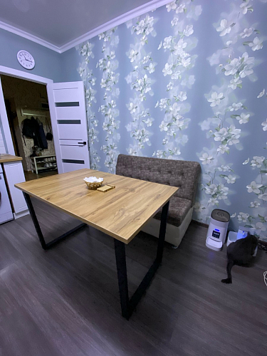 Стол Лота Лофт 140 25 мм черный матовый / бетон фото покупателя 550