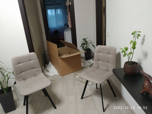 Стул на металлокаркасе Чилли черный / зеленый фото покупателя 921