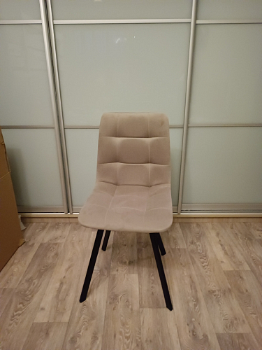 Стул на металлокаркасе Чилли К светло-серый велюр / черный каркас фото покупателя 240