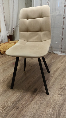 Стул на металлокаркасе Чилли К светло-серый велюр / черный каркас фото покупателя 416