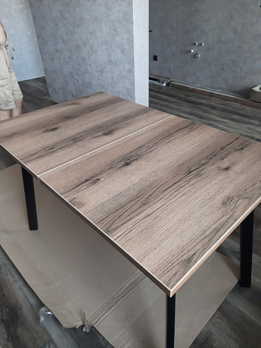 Стол раскладной Колон Лофт 120 32 мм дуб галифакс табако / черный матовый фото покупателя 74