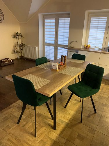 Стул на металлокаркасе Чилли синяя ткань / белый фото покупателя 1171