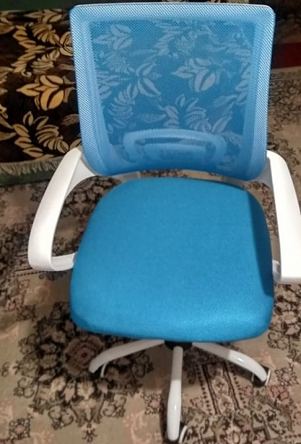 Компьютерное кресло Ergoplus белое / голубое фото покупателя 20