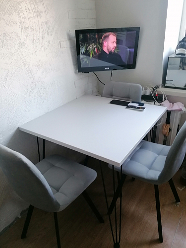 Стул на металлокаркасе Чилли бежевый / белый каркас фото покупателя 791