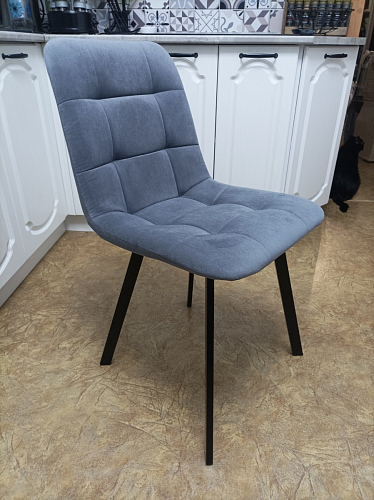 Стул на металлокаркасе Чилли синяя ткань / белый фото покупателя 514