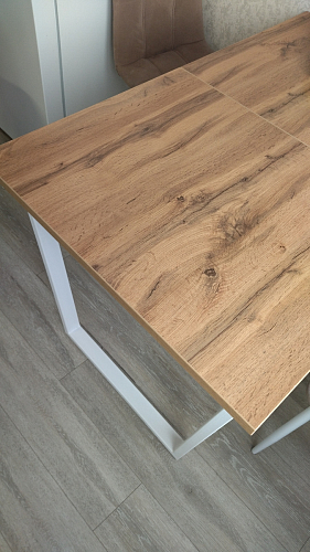 Деревянный стол Лота Лофт 120х75 белый матовый / дуб крафт золотой фото покупателя 430