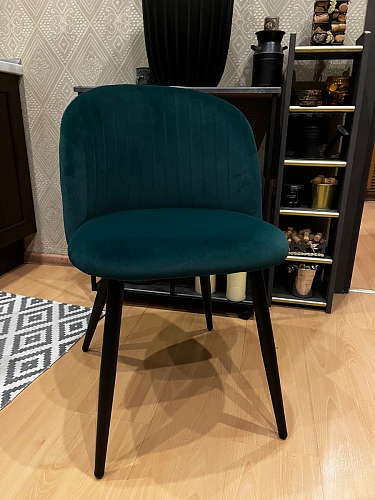 Стул на металлокаркасе Gabi dark beige / black / silver фото покупателя 775