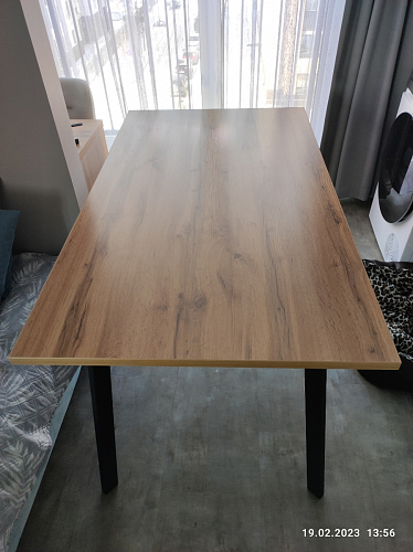 Стол Тринити Лофт 120 32 мм дуб галифакс табако / черный матовый фото покупателя 708