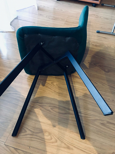 Стул на металлокаркасе Чилли синяя ткань / белый фото покупателя 757