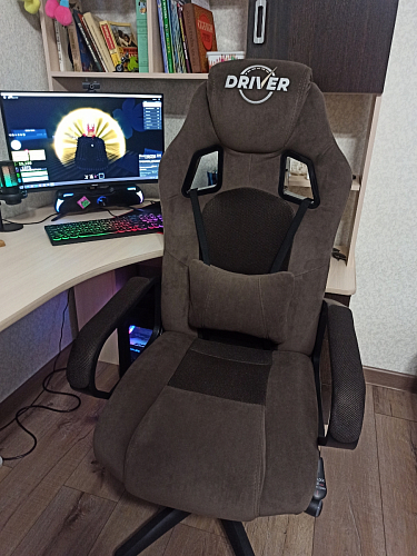 Компьютерное кресло Driver/Драйвер кожзам черный / серый фото покупателя 47