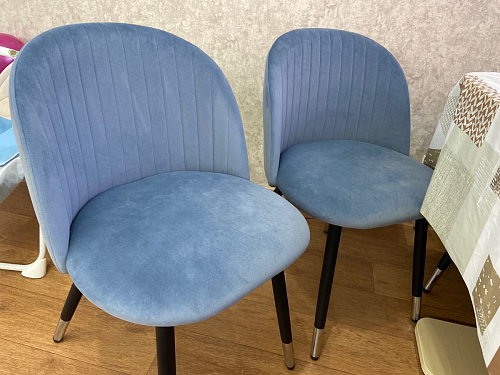 Стул на металлокаркасе Gabi 1 light blue / black / gold фото покупателя 157