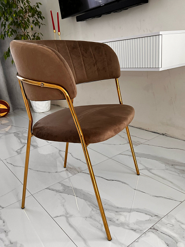 Стул на металлокаркасе Kamelia голубой / голубой / золотой фото покупателя 48