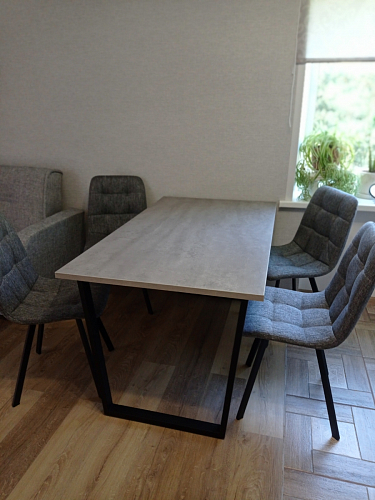 Стол Лота Лофт 140 25 мм черный матовый / бетон фото покупателя 910