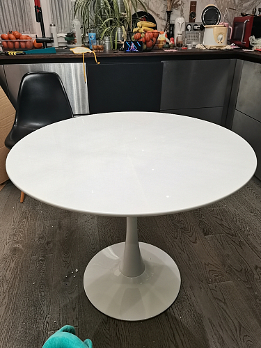 Стеклянный стол Tulip 90 black glass фото покупателя 30