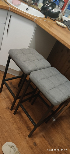 Барный стул Лофт микровелюр катания блэк / черный матовый фото покупателя 62