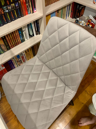 Стул на металлокаркасе Баодин К крутящийся фиолетовый teddy 944 / черный фото покупателя 3