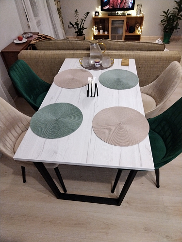 Деревянный стол Лота Лофт 140х80 черный матовый / бетон светлый фото покупателя 522