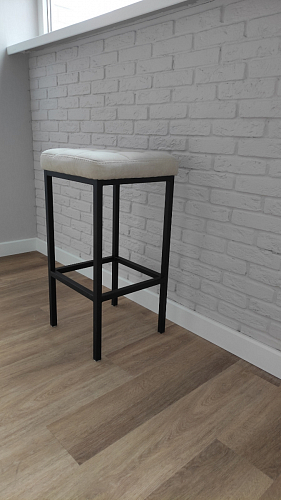 Барный стул Лофт ткань канди крем / черный матовый фото покупателя 24