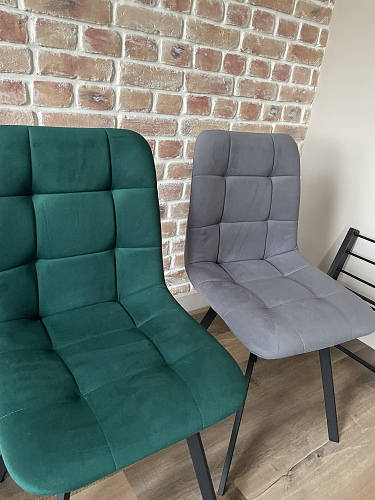 Стул на металлокаркасе Чилли К черный / зеленый фото покупателя 672