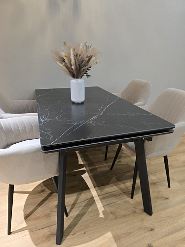 Керамический стол Норман 140 (200) х 80 белый мрамор alpin white / snow white / белый фото покупателя 11