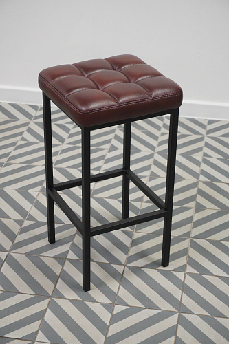 Полубарный стул Лофт серый (катания сильвер) / черный из шоурума 6