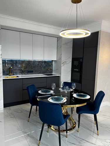 Стул на металлокаркасе Seda 01 blue / gold / black фото покупателя 1