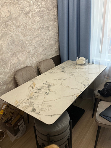 Стол на тумбе Бугун обсидиан / черный фото покупателя 69