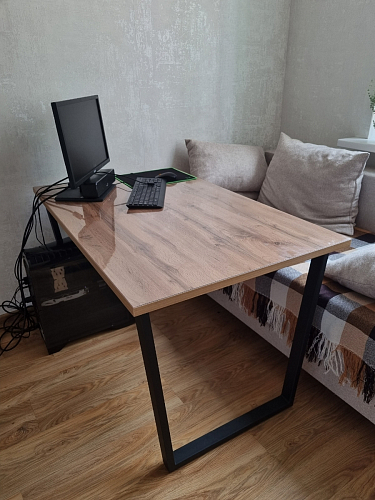 Деревянный стол Лота Лофт 140х80 черный матовый / бетон светлый фото покупателя 693